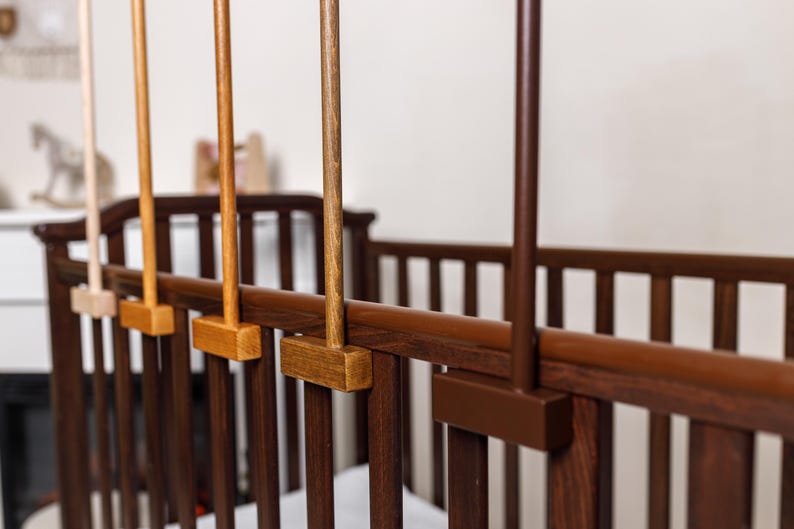 Baby mobile holder, Baby mobile arm, Wooden baby mobile stand, crib baby mobile attachment, nursery mobile stand image 9
