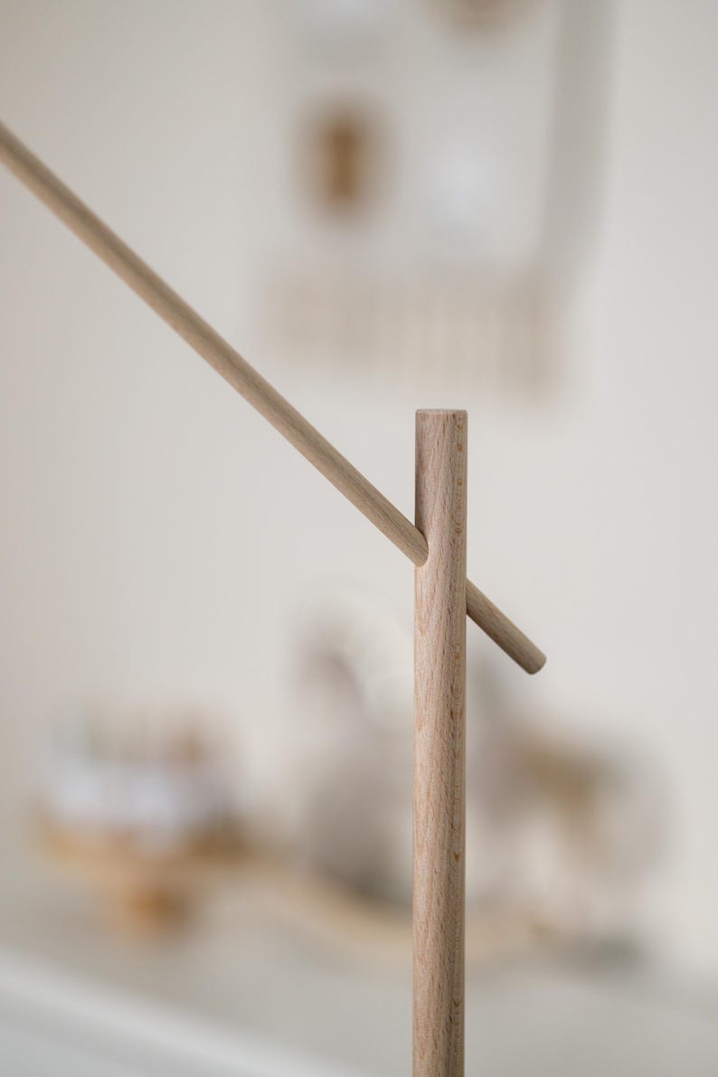 Baby mobile holder, Baby mobile arm, Wooden baby mobile stand, crib baby mobile attachment, nursery mobile stand image 6