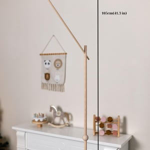 Baby mobile holder, Baby mobile arm, Wooden baby mobile stand, crib baby mobile attachment, nursery mobile stand image 3