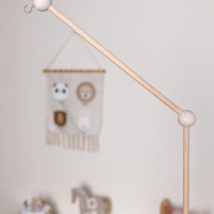 Baby mobile holder, Baby mobile arm, Wooden baby mobile stand, crib baby mobile attachment, nursery mobile stand image 6