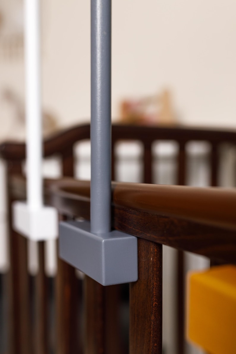 Baby mobile holder, Baby mobile arm, Wooden baby mobile stand, crib baby mobile attachment, nursery mobile stand image 15