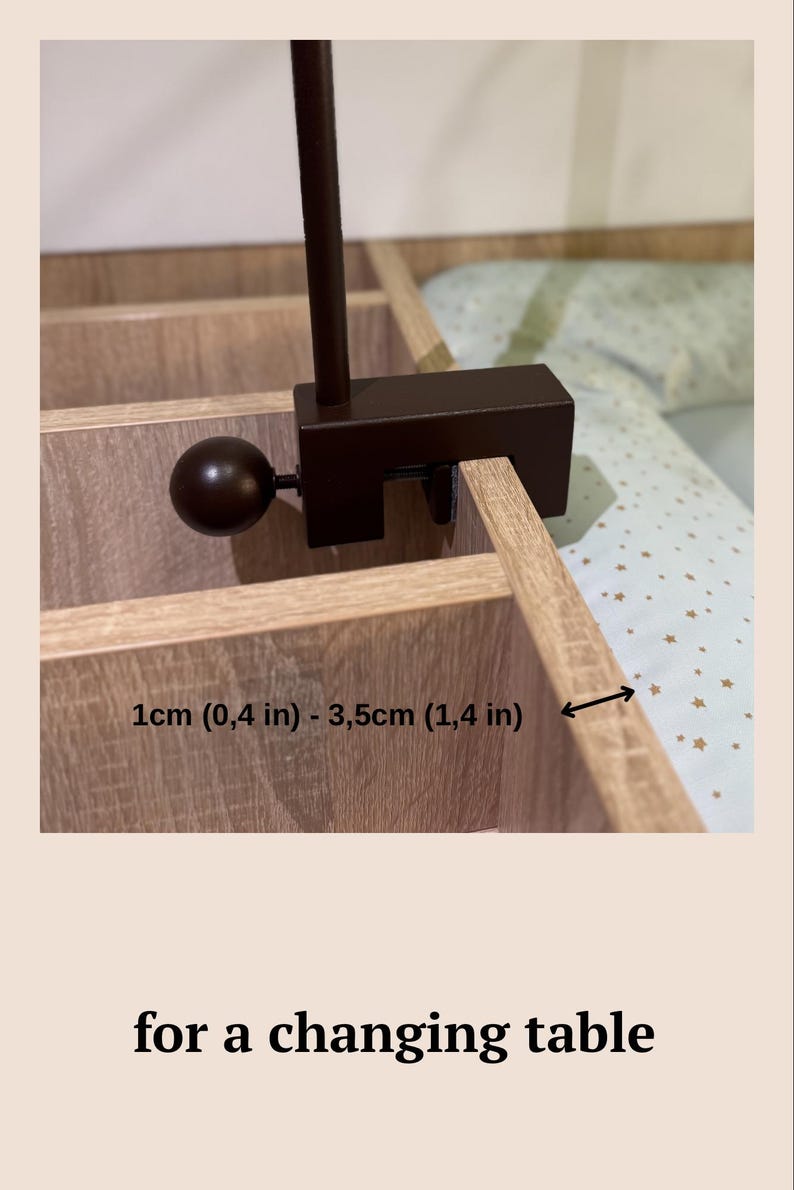 Baby mobile holder, Baby mobile arm, Wooden baby mobile stand, crib baby mobile attachment, nursery mobile stand image 11