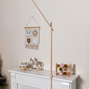 Baby mobile holder, Baby mobile arm, Wooden baby mobile stand, crib baby mobile attachment, nursery mobile stand image 5