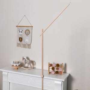 Baby mobile holder, Baby mobile arm, Wooden baby mobile stand, crib baby mobile attachment, nursery mobile stand image 4