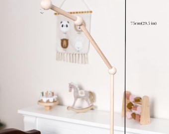 Braccio mobile per neonati, Supporto mobile in legno per neonati, Attacco mobile per culla, Supporto mobile per cameretta