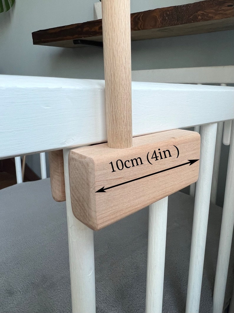 Baby mobile arm / holder, Wooden baby mobile stand, crib baby mobile attachment, nursery mobile stand image 6