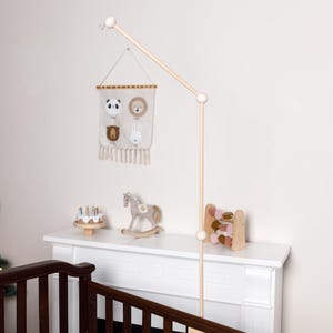 Baby mobile holder, Baby mobile arm, Wooden baby mobile stand, crib baby mobile attachment, nursery mobile stand image 8
