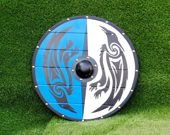 Escudo de cuervo vikingo medieval: auténtico escudo de batalla del Valhalla nórdico