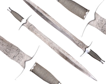 Réplica de espada vikinga de acero de Damasco forjada a mano, regalo personalizado