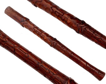 Mango de hacha tallado a mano: madera de fresno estilo vikingo, cabeza de animal