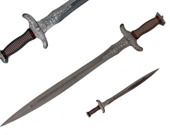 Réplica de espada vikinga de acero de Damasco forjada a mano, regalo personalizado
