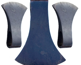 Cabeza de hacha barbuda forjada a mano: hacha de campamento vikinga, acero elástico 5160