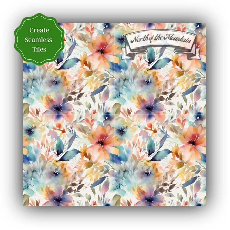 Floral Digital Paper - Seamless Pattern, Printable Scrapbook Paper ...