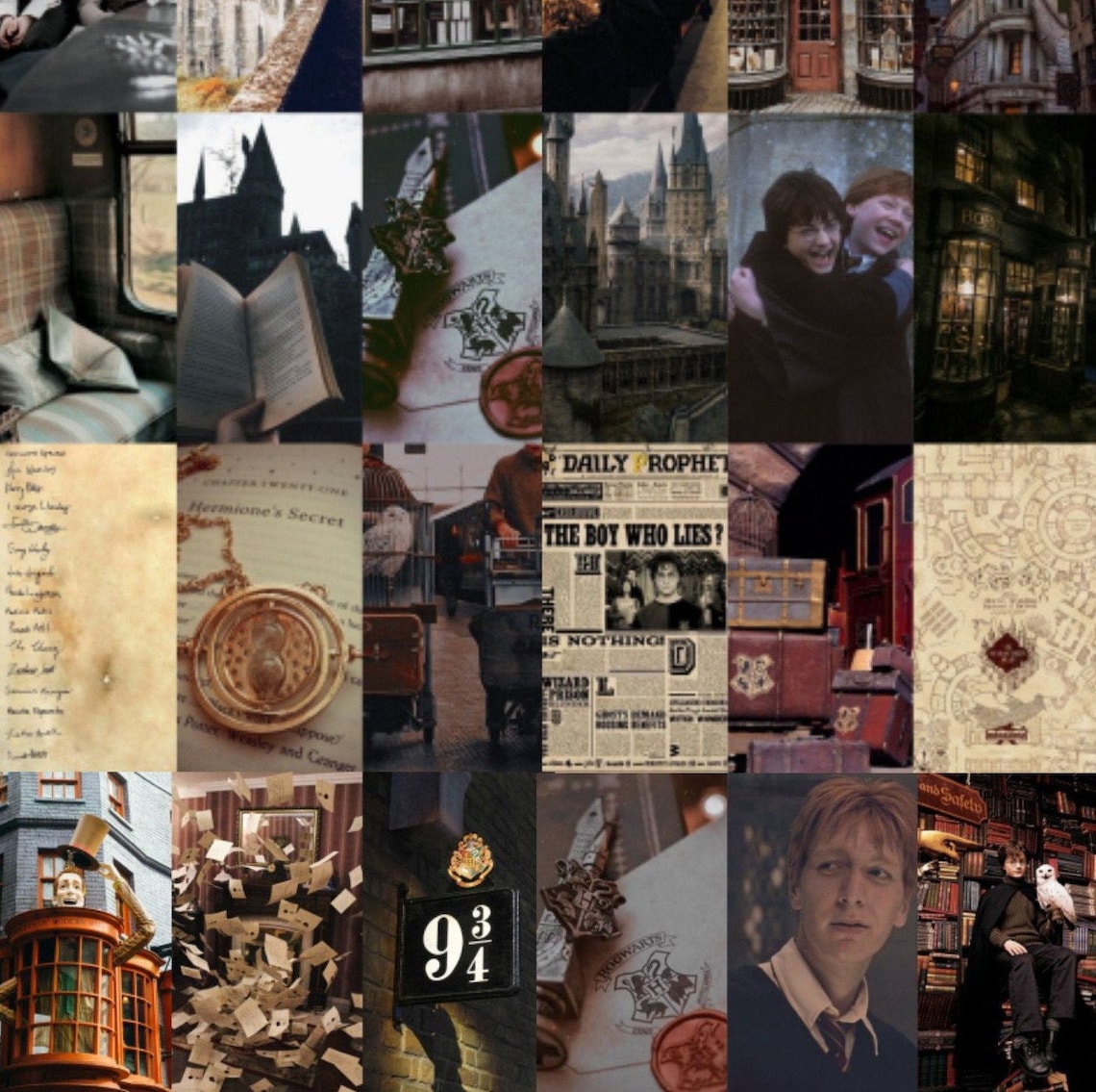 Harry Potter-Aesthetic Photo Collage 50 pcs DIGITAL DOWNLOAD | Etsy