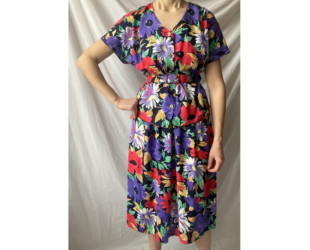 FLORA VINTAGE BLOUSE & SKIRT SET - MULTI COLOUR