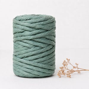 Corde en macramé de coton recyclé de 9 mm, corde à simple torsion de 30 m, grosse fibre extra épaisse pour tentures murales, tissage, suspensions de plantes et art textile