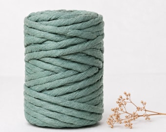 9mm recycled cotton macrame cord, 30m single twist rope, extra thick chunky fiber for wall hangings, weaving, plant hangers and fiber art