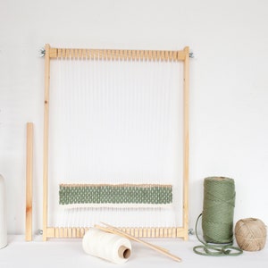 Removable frame loom with weaving accessories, choose your size, with optional stands.