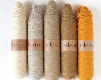 Rustic merino yarn single ply wool yarn weaving crochet knitting punch needle fiber art yarn natural wool fiber