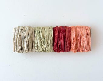 sari silk ribbon pack boho wedding ribbon bouquet ribbon floral styling ribbon recycled silk ribbon craft bundle junk journal trim