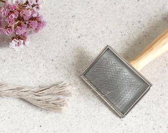 Macrame Fringe Brush, Weaving Tassel Comb, Stainless Steel Bristles