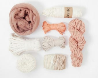 weaving fiber pack mixed fiber bundle yarn assortment textile fiber kit cotton silk wool fiber art bundle weaving supplies