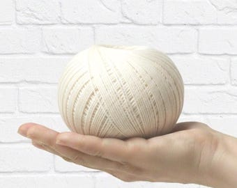 organic cotton warp thread 1mm, 100g 300m, smooth strong weaving thread for looms, eco fiber for crafts
