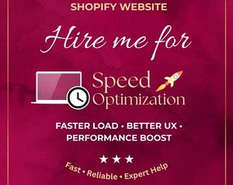 Serviço de Otimização de Velocidade para Shopify | Tempo de carregamento mais rápido, aumento de desempenho e melhor experiência do usuário para lojas online