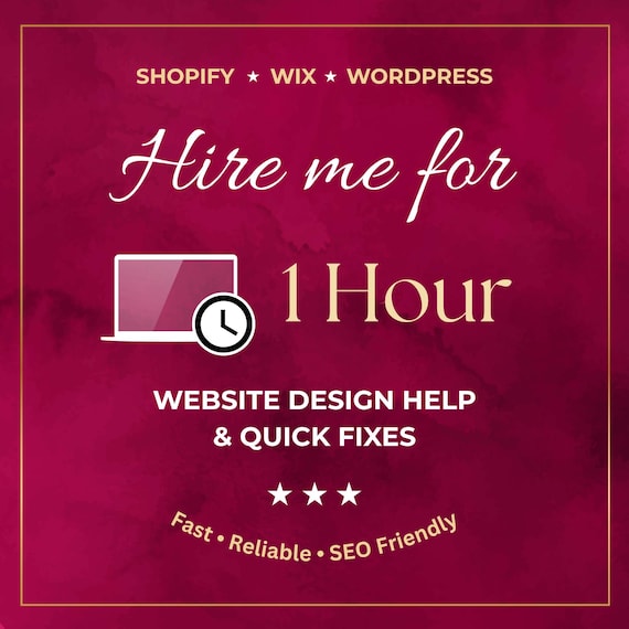 1 Hour Website Design Help: Shopify, Wix & WordPress