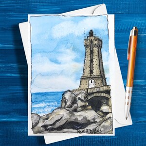 Gothic Island Lighthouse East Coast Blank Note Cards with Envelopes and Prints, Thank You Cards, Coastal, Coastal United States Lighthouse.