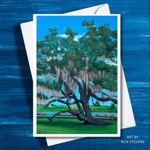 Savannah Spanish Moss Oak Tree Blank Note Cards with Envelopes and Prints, Ocean View Greeting Cards, Thank You Cards, 4.25x5.5 or 5x7.