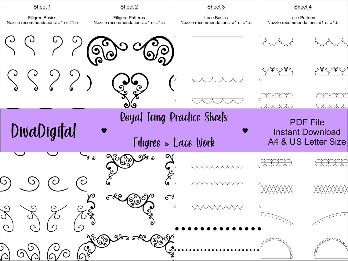 Royal Icing Piping Practice Sheets - Il 1140xN.2980966376 Fowi 