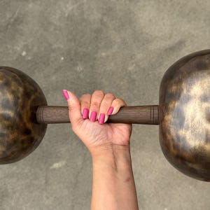 Double Chalice Harmonic Chakra Singing bowls | Handmade Singing Bowl with Handle | Tibetan Singing Bowl with handle for Meditation & Healing