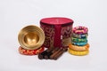 Handmade Tibetan Singing Bowl Set: 7 Chakra Bowls, Cushions, Mallets & Case product logo