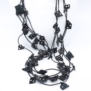 Leather, Recycled Leather Small Irregular Shapes - Silver Grommets