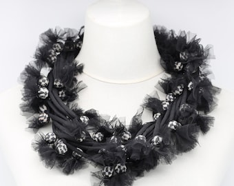 Biba fabric wrapped Necklace