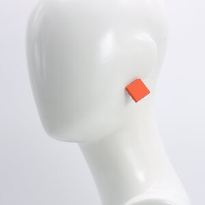 Small Square Clip-on Earrings - Black