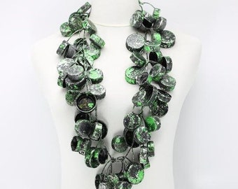 Aqua, Upcycled plastic bottles - Water Lily of Bottle Caps tree - Hand-painted