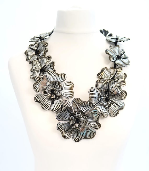 Plumeria Flower Necklace Made From Recycled Plastic Water Bottles