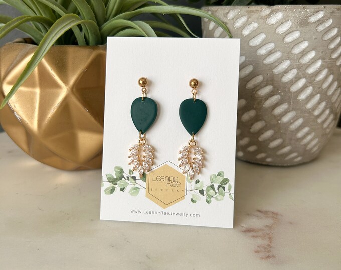 Drop Earring Dadem Forest Green - Elk Accessories