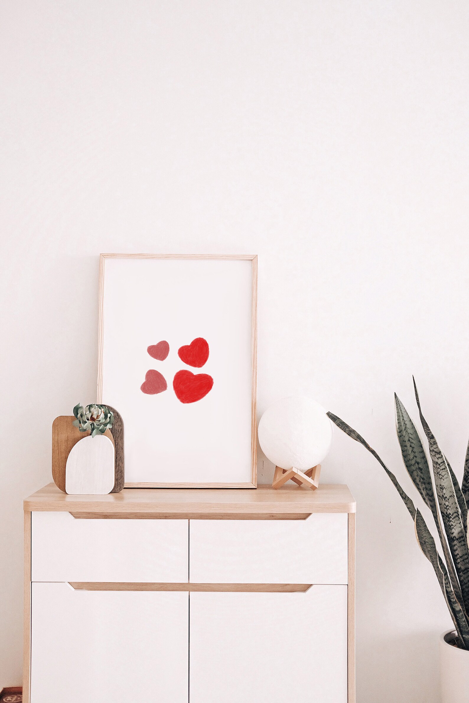 Heart Wallart/printable Wallart/4 Heart Wallart/lovely Wallart/simple ...