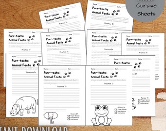 Schreibschrift-Übungen: Animal Facts Edition (Digitaldruck)