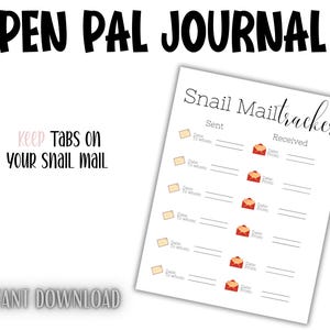 Rastreador de correo postal: Diario de cartas para amigos por correspondencia (impresión de 8,5 x 11 pulgadas) (Descarga digital)