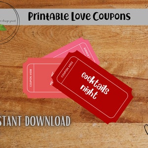 Libro dei coupon d&#39;amore personalizzabile / Regalo di San Valentino / Modello di libro dei coupon modificabile / Crea i tuoi ricordi speciali / Stampa digitale
