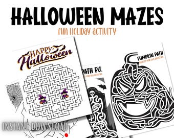 Halloween Maze Activity Book for Kids (Digital Download)