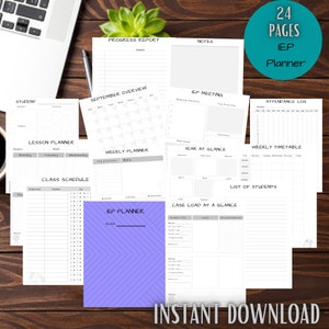 IEP Planner and Schedule Bundle - Individualized Educational Plan Organizer | Digital Print | Size A4