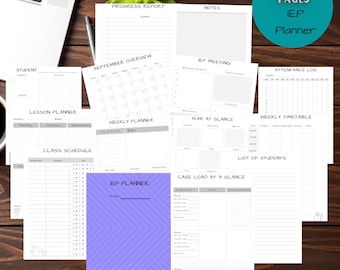 IEP Planner and Schedule Bundle - Individualized Educational Plan Organizer | Digital Print | Size A4