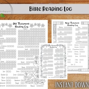 Printable Bible Tracker | Bible Reading Log | Digital Download 8.5 x 11 Print