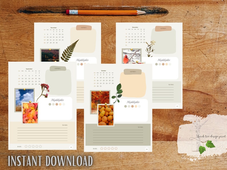 Printable 2023 Monthly Calendar Spread 8.5 X 11 Notepad Print Size - Etsy