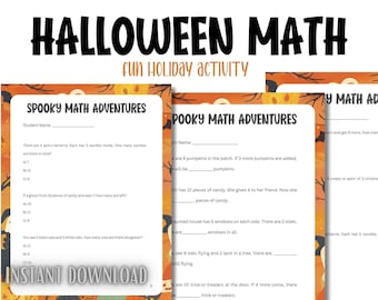 Math Worksheet: Halloween Activities | Classroom Resources | Digital Homeschool Bundle